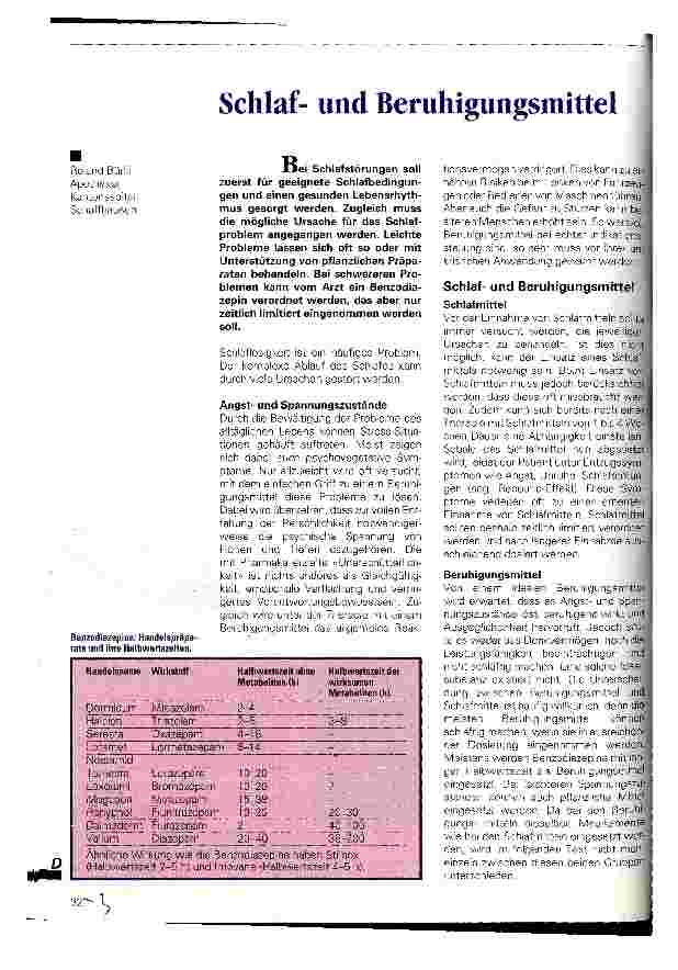 Vorschauseite 1: Schlafund Beruhigungsmittel