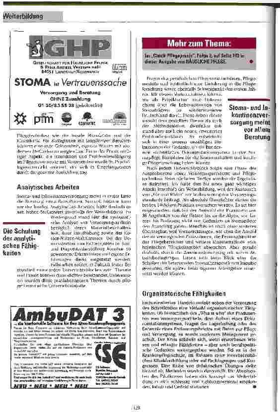 Vorschauseite 3: Sind drei Monate nicht genug? Zweijährige Weiterbildung Stomapflege und Inkontinenz - erste Erfahrungen