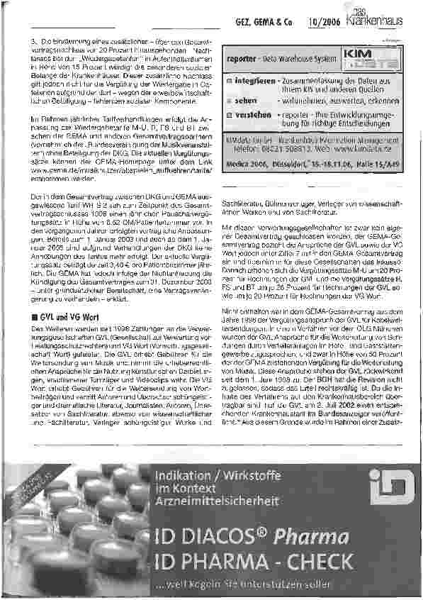 Vorschauseite 4: GEZ, GEMA & Co. - warum Patientenfernsehen immer teurer wird