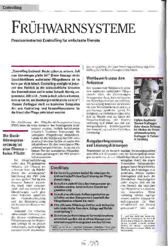 Vorschauseite 1: Frühwarnsysteme Praxisorientiertes Controlling für ambulante Dienste