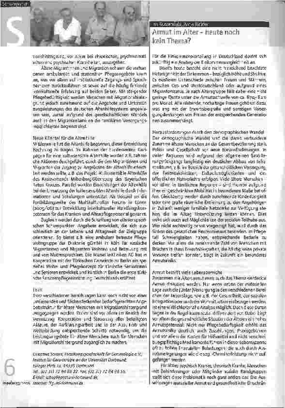 Vorschauseite 2: Migrantinnen und Migranten vor dem Hintergrund des demographischen Wandels