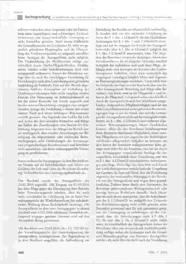 Vorschauseite 4: Zur Wiederherstellung der aufschiebenden Wirkung der Klage (hier: Untersagung der Fortführung der Einrichtung »Seniorenservice«)