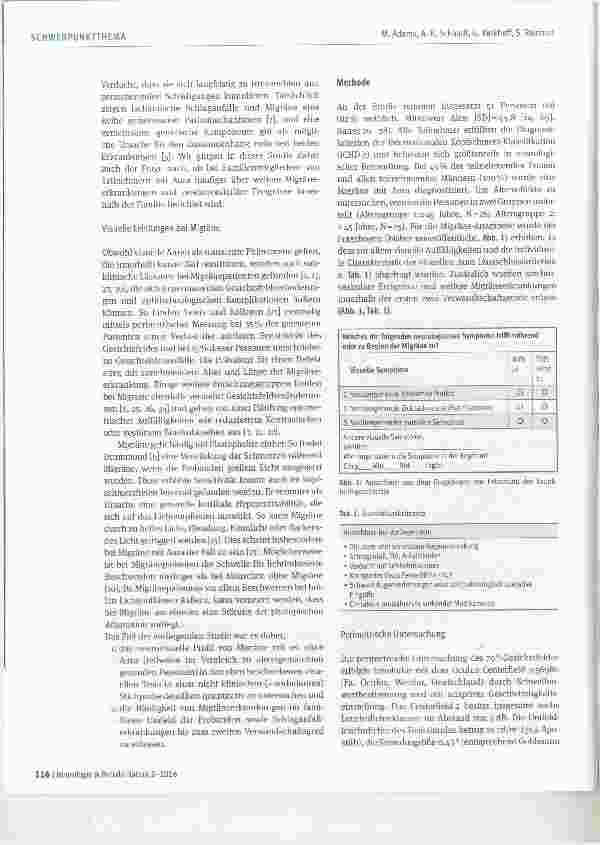 Vorschauseite 2: Dauerhafte Veränderungen visueller Leistungen bei Migräne? Ein Vergleich zwischen Migräne mit und ohne Aura