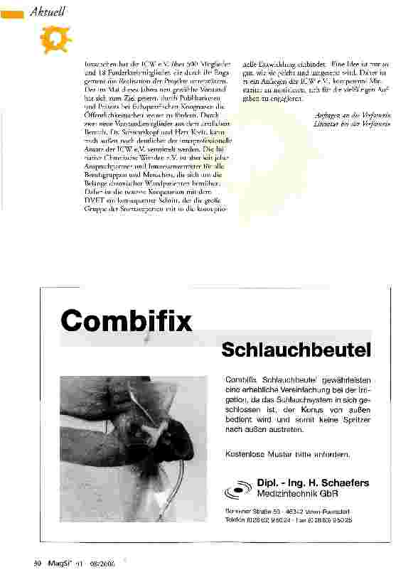 Vorschauseite 2: Die Initiative Chronische Wunden e. V. stellt sich vor