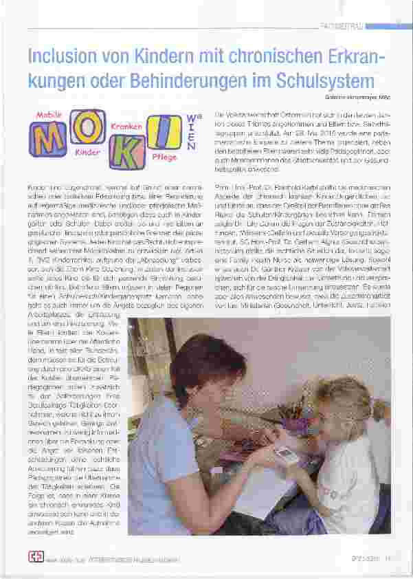 Vorschauseite 1: Inclusion von Kindern mit chronischen Erkrankungen oder Behinderungen im Schulsystem