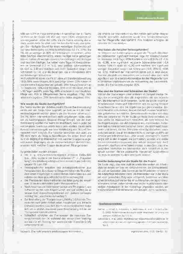 Vorschauseite 2: Eine multifaktorielle arbeitsbezogene Intervention für Pflegehelfer mit Kreuzschmerzen: eine pragmatische clusterrandomisierte kontrollierte Studie im Stepped Wedge Design