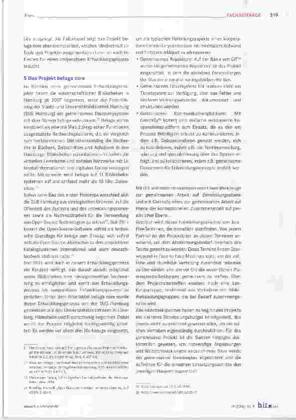 Vorschauseite 5: Klein aber oho!Einfache kooperative Softwareentwicklung in Bibliotheken am Beispiel von beluga core