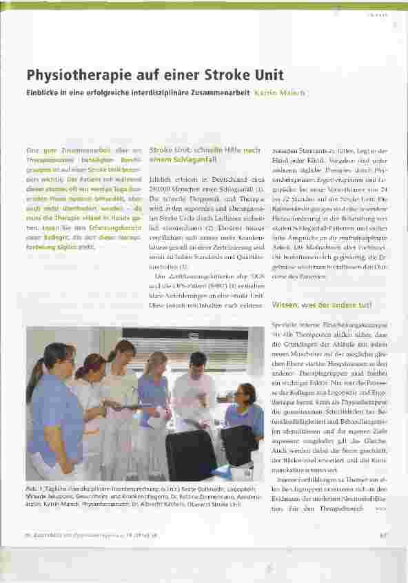 Vorschauseite 1: Physiotherapie auf einer Stroke Unit