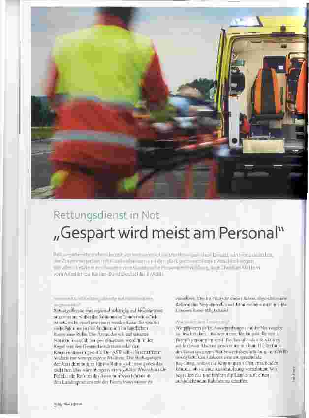 Vorschauseite 1: „Gespart wird meist am Personal