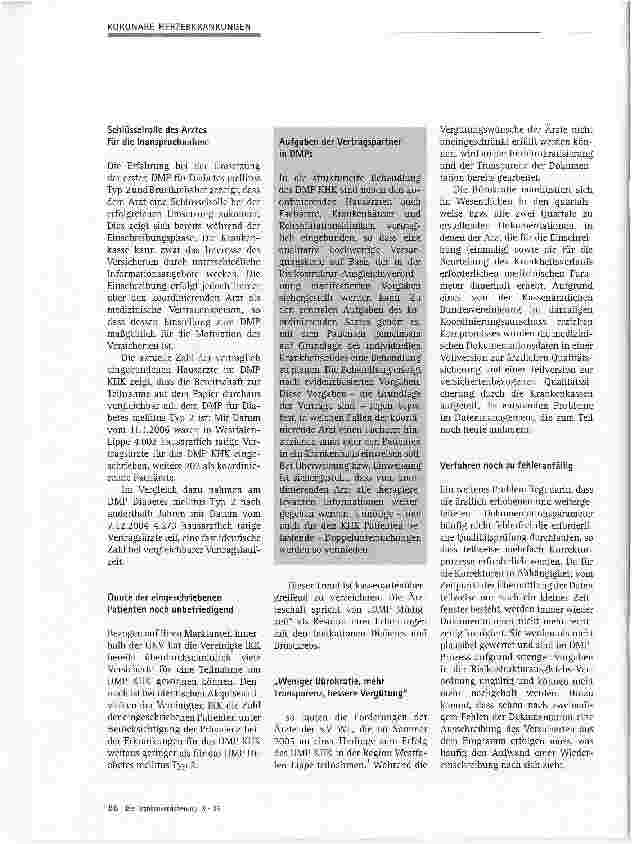 Vorschauseite 2: DMP-KHK: Ein Erfahrungsbericht der Vereinigten IKK