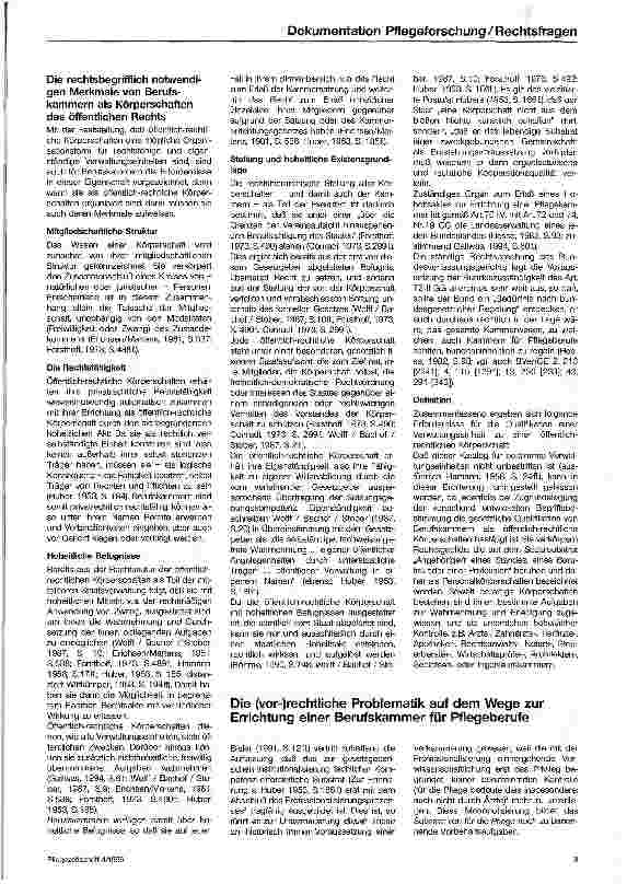Vorschauseite 2: Rechtliche und soziologische Aspekte einer Kammer für Pflegeberufe