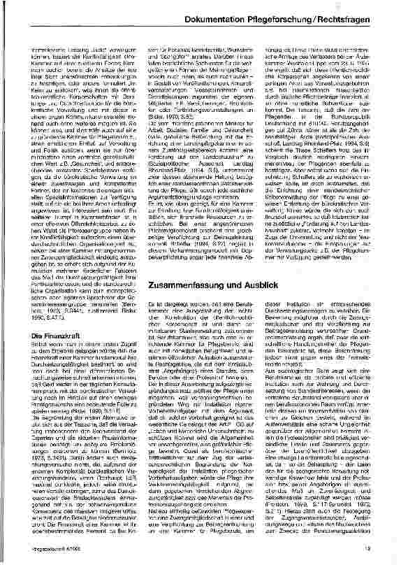 Vorschauseite 6: Rechtliche und soziologische Aspekte einer Kammer für Pflegeberufe