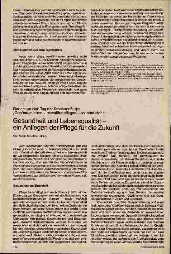 Vorschauseite 3: Gesundheit als Voraussetzung patientenorientierter Krankenpflege Gesünder leben - bewußter pflegen - es lohnt sich!