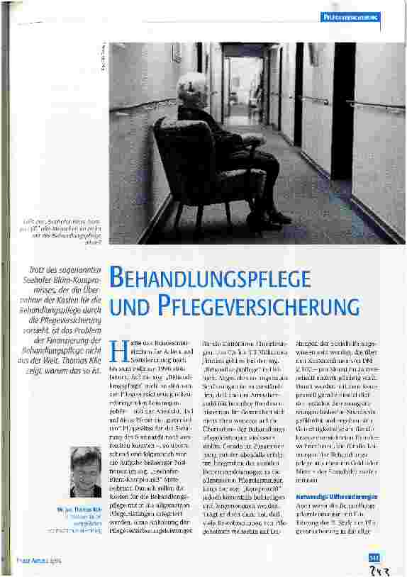 Vorschauseite 1: Behandlungspflege und Pflegeversicherung