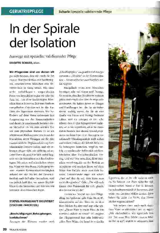 Vorschauseite 1: In der Spirale der IsolationAuswege mit spezieller validierender Pflege
