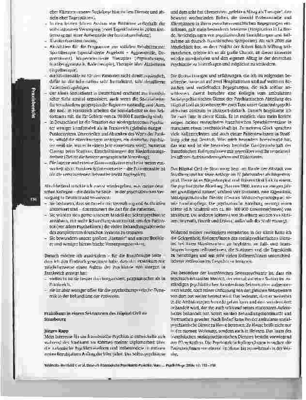 Vorschauseite 4: Deutsch-französische Psychiatrie-Praktika:Vom deutschen Gemeindepsychiatrischen Verbundzum Secteur und zum guten Essen in Frankreich