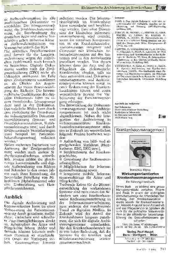 Vorschauseite 6: Elektronische Archivierung im Krankenhaus
