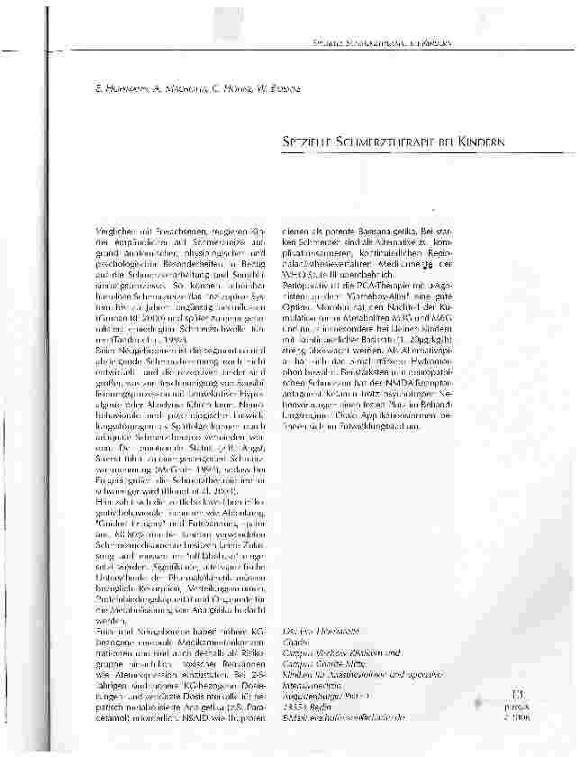 Vorschauseite 1: SPEZIELLE SCHMERZTHERAPIE BEI KINDERN