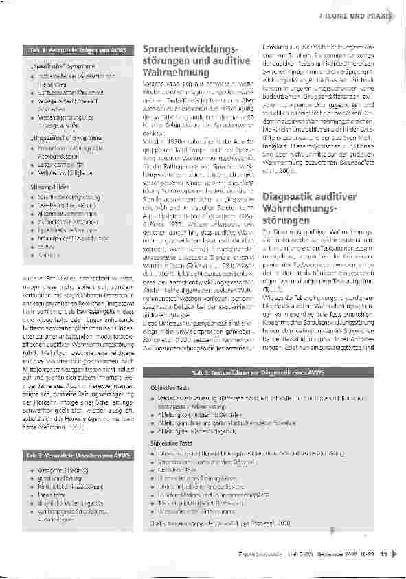 Vorschauseite 2: Neue Studien zeigen: Training auditiver Funktionen für sprachgestörte Kinder ohne Nutzen