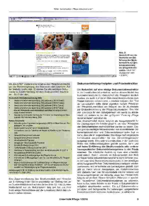 Vorschauseite 2: Lernsituation: Pflege dokumentieren