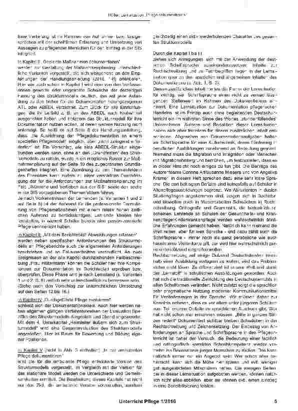 Vorschauseite 4: Lernsituation: Pflege dokumentieren
