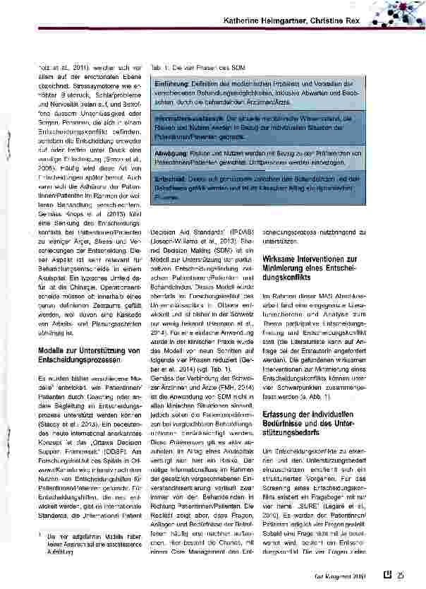 Vorschauseite 2: Entscheidungskonflikte im Akutspital -ein Fall für das Care Management