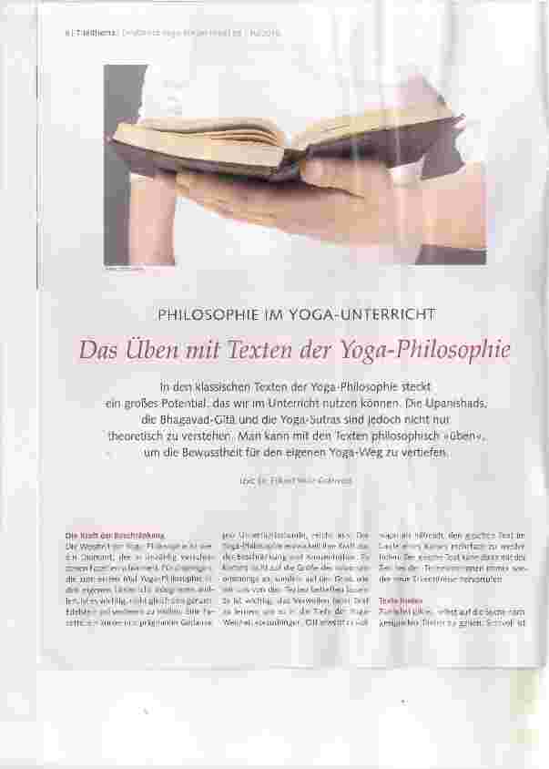 Vorschauseite 1: Das Üben mit Texten der Yoga-Philosophie