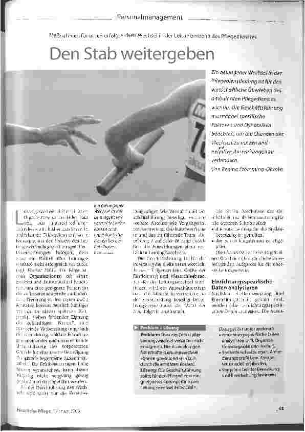 Vorschauseite 1: Den Stab weitergeben