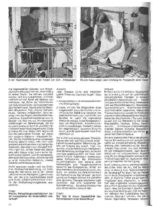 Vorschauseite 1: Rheumaklinik u.physikalisch-balneologisches Institut Leukerbad (Wallis Interview mit Oberschwester Johanna