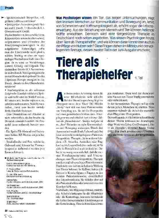 Vorschauseite 1: Tiere als Therapiehelfer Was Psychologen wissen