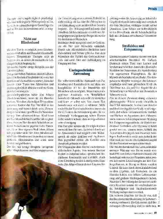 Vorschauseite 2: Tiere als Therapiehelfer Was Psychologen wissen