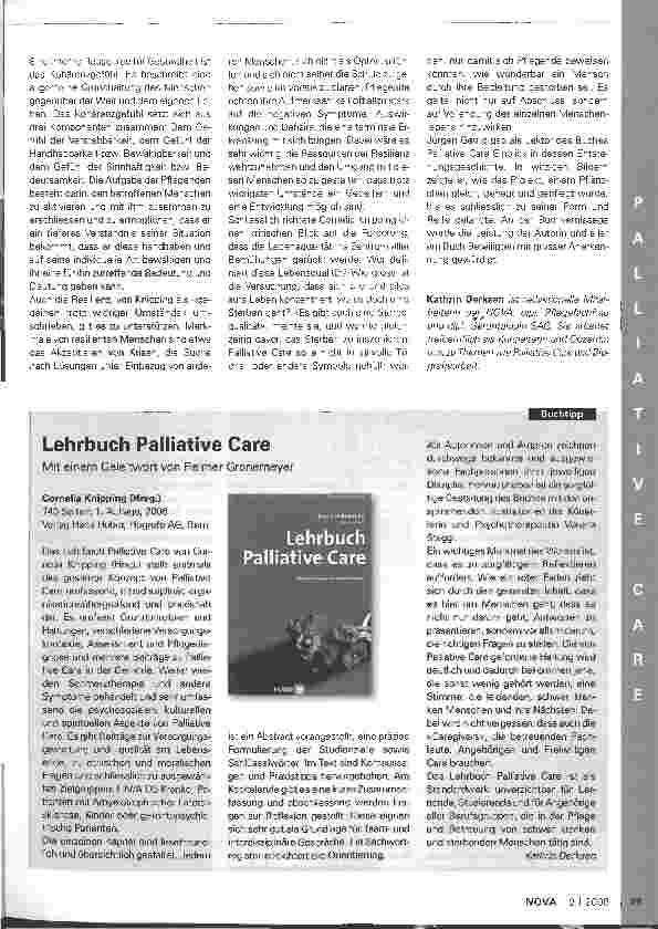 Vorschauseite 2: Die Rolle der Pflege in Palliative Care