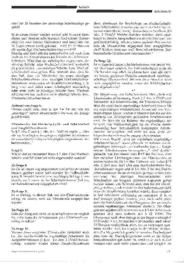 Vorschauseite 3: Rechtsprobleme mit dem Arbeitszeitrecht im Tarifvertrag des öffentlichen Dienstes
