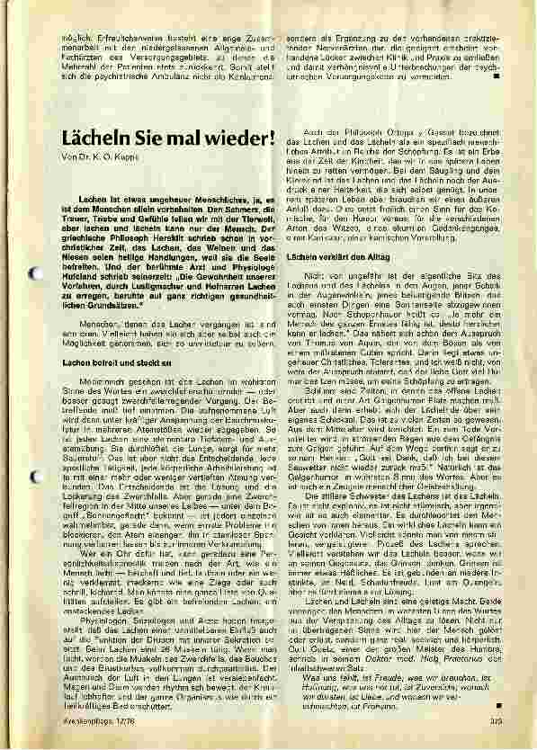 Vorschauseite 2: Ein Modell für die Psychiatrie-Reform (II) Die Ambulanz des Psychiatrischen Behandlungszentrums Köln-Merheim