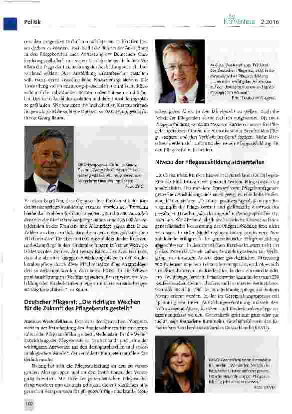 Vorschauseite 2: Kabinettsbeschluss zur Reform der Pflegeberufe