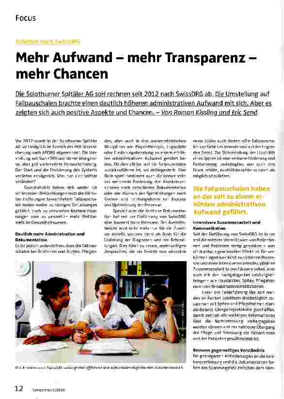 Vorschauseite 1: Mehr Aufwand - mehr Transparenz -mehr Chancen