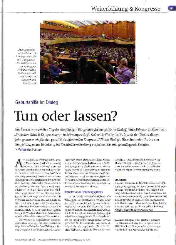Vorschauseite 1: Tun oder lassen?
