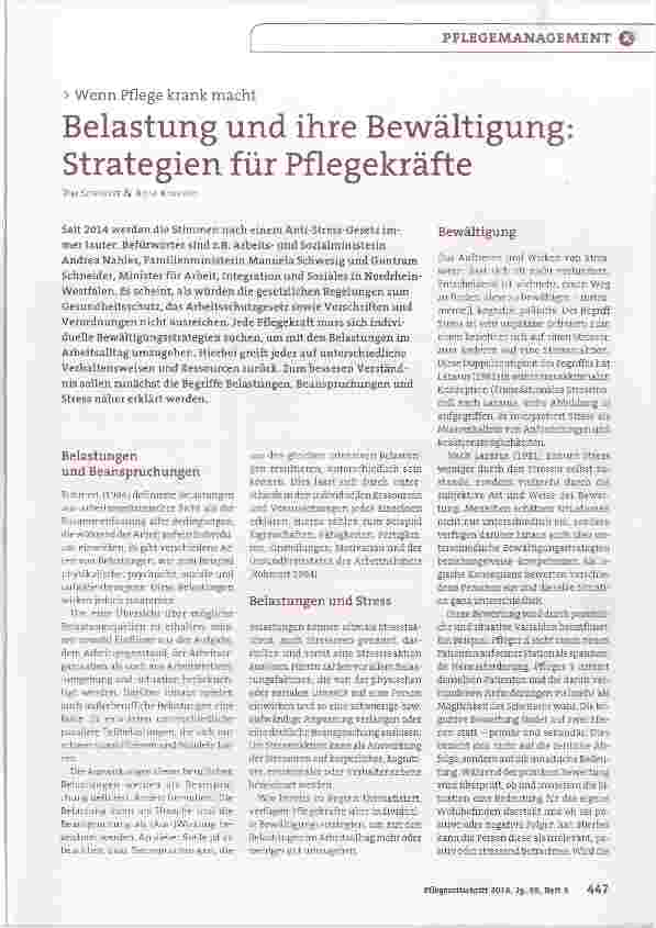 Vorschauseite 1: Belastung und ihre Bewältigung: Strategien für Pflegekräfte