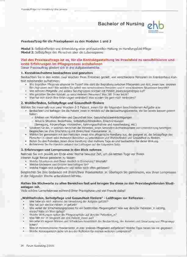 Vorschauseite 3: Praxisaufträge zur Vernetzung des Lernens in Hochschuie und Praxiseinrichtung
