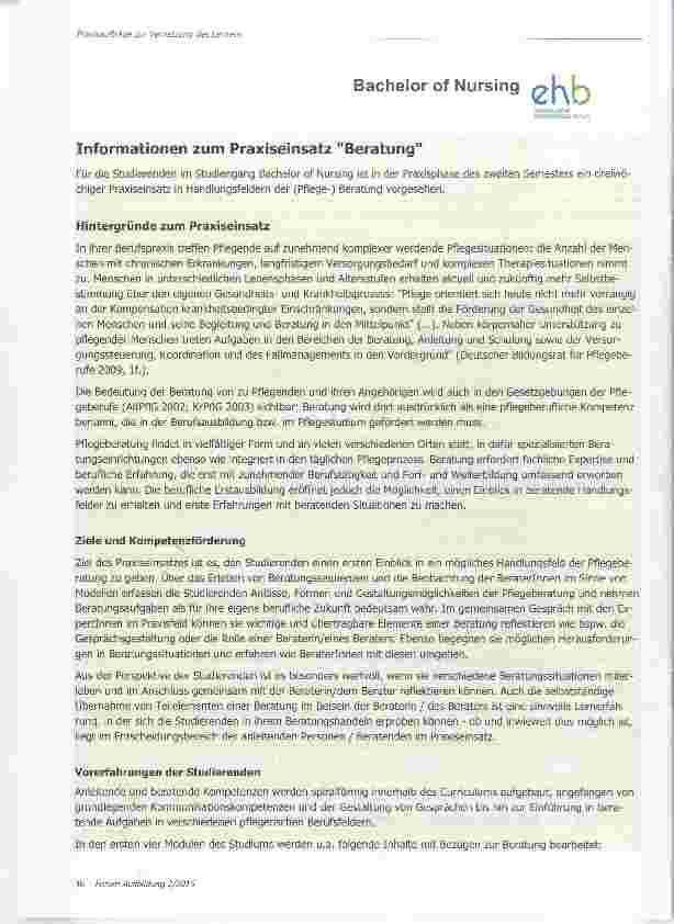 Vorschauseite 5: Praxisaufträge zur Vernetzung des Lernens in Hochschuie und Praxiseinrichtung