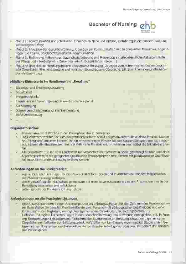 Vorschauseite 6: Praxisaufträge zur Vernetzung des Lernens in Hochschuie und Praxiseinrichtung