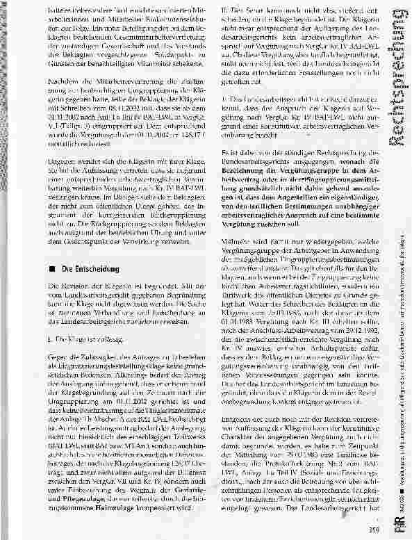 Vorschauseite 2: Vergütungsrechtliche Eingruppierung als Pflegehelferin oder Erzieher/in bemisst sich nach dem Schwerpunkt der Tätigkeit