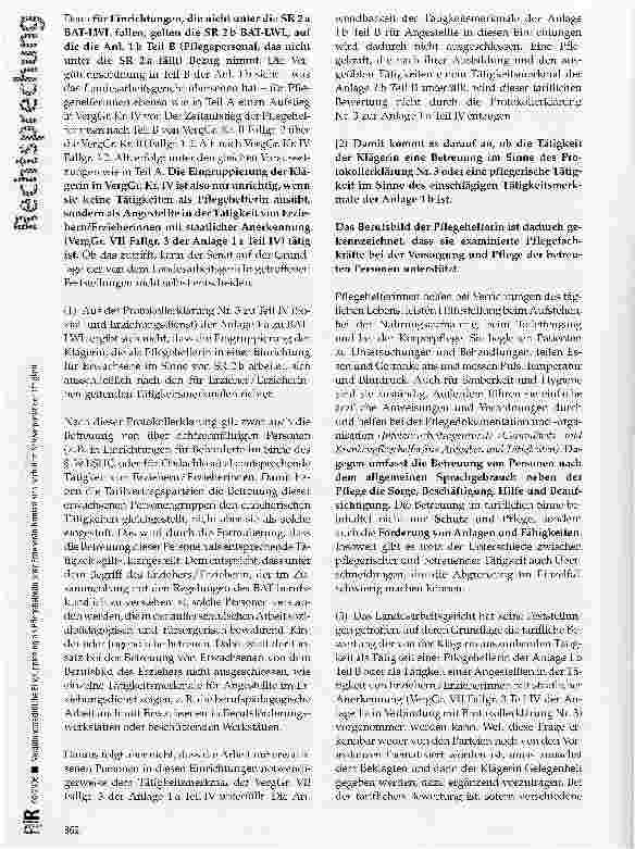 Vorschauseite 5: Vergütungsrechtliche Eingruppierung als Pflegehelferin oder Erzieher/in bemisst sich nach dem Schwerpunkt der Tätigkeit