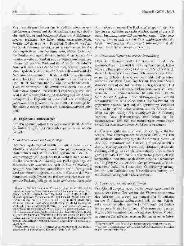 Vorschauseite 4: Der pharmaceutical informed consentDas Modell zur Aufklärung und Information des Patientenvor der Arzneitherapie
