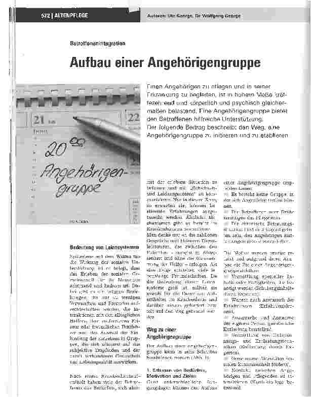 Vorschauseite 1: BetroffenenintegrationAufbau einer Angehörigengruppe