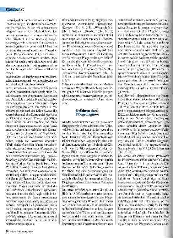 Vorschauseite 2: Pflegediagnose kontrovers Der richtige Weg zur Professionalisierung?