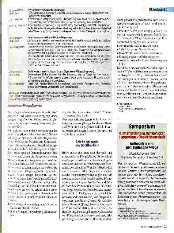 Vorschauseite 3: Pflegediagnose kontrovers Der richtige Weg zur Professionalisierung?