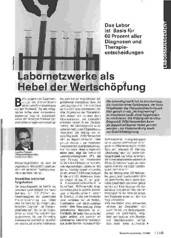 Vorschauseite 1: Labornetzwerke als Hebel der Wertschöpfung
