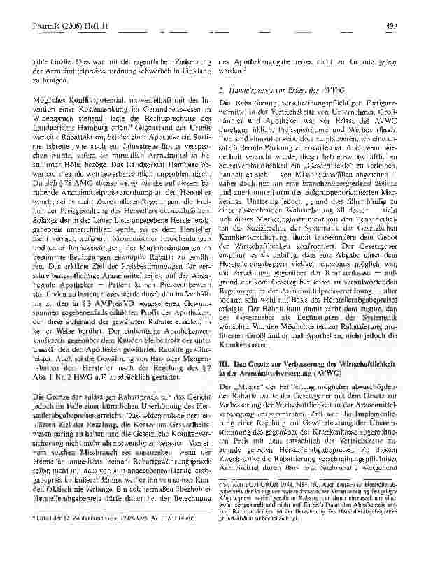 Vorschauseite 2: Mehr Wettbewerb durch Höchstbetrag?Gesundheitsreform und Gesetz zur Verbesserung der Wirtschaftlichkeit in der Arzneimittelversorgung (AVWG)