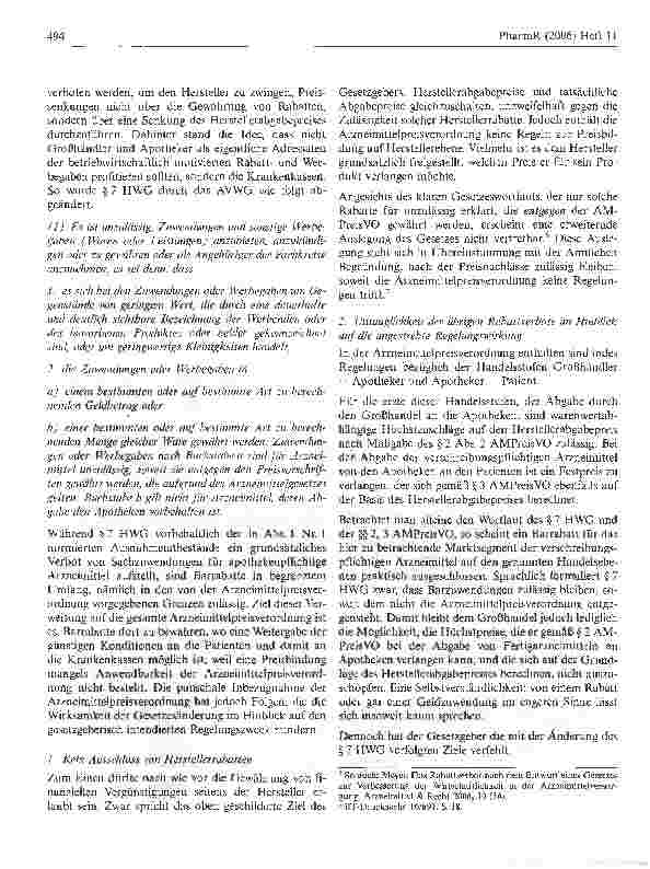 Vorschauseite 3: Mehr Wettbewerb durch Höchstbetrag?Gesundheitsreform und Gesetz zur Verbesserung der Wirtschaftlichkeit in der Arzneimittelversorgung (AVWG)
